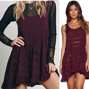 Wine purple free people trapeze slip
